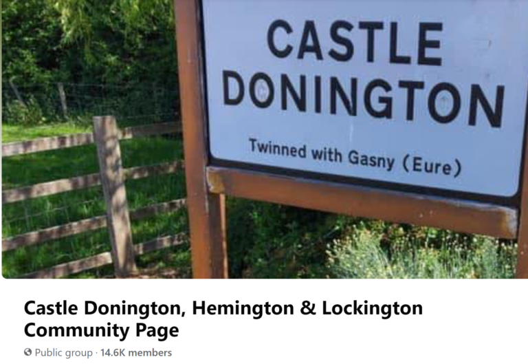 A screenshot of a community group on Facebook. This particular example is the Castle Donington, Hemington & Lockington Community Page